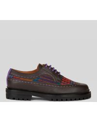 Etro Lace-up Shoes With Check Pattern - Brown