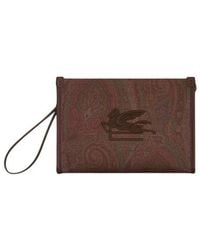 Etro - Large Arnica Pouch With Pegaso Detail - Lyst
