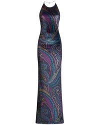 Etro - Abito Lungo Con Stampa Paisley, Donna, Taglia - Lyst