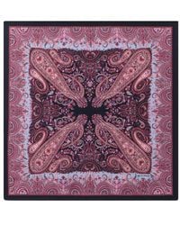 Etro - Silk Pocket Square With Macro Paisleys - Lyst