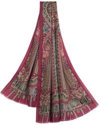 Etro - Cashmere And Silk Scarf With Placed Print - Lyst