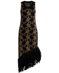 Etro - Maxi Robe À Franges En Jacquard De Laine Et Alpaga, Femme, Taille - Lyst