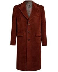Etro - Wool And Alpaca Wool Coat With Check Texture - Lyst