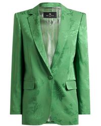 Etro - Single-Breasted Jacquard Jacket With Floral Motif - Lyst