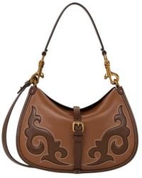 Etro - Medium Leather Pony Bag With Texan Embroidery - Lyst