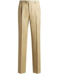 Etro - Cotton-Blend Jacquard Trousers With Placed Floral Paisley Motif - Lyst