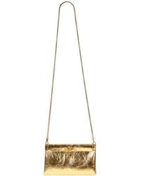 Etro - Mini Leather Clutch Talk With Chain Shoulder Strap - Lyst
