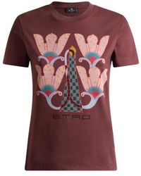 Etro - T-Shirt Aus Baumwolle Mit Print, Damen, Größe - Lyst