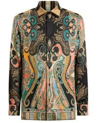 Etro - Chemise Longue À Motif Paisley Et Rayures, Homme, Taille - Lyst