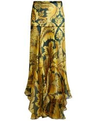 Etro - Silk Maxi Skirt With Flower And Bee Motif - Lyst