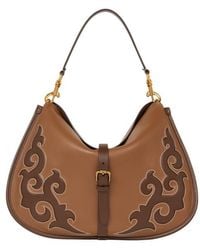Etro - Maxi Leather Pony Bag With Texan Embroidery - Lyst