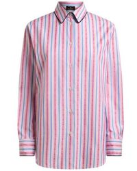 Etro - Cotton Jacquard Shirt With Trim And Fil Coupé Stripe Motif - Lyst