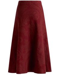 Etro - Jupe Midi À Motif Jacquard Paisley Fleuri, Femme, Taille - Lyst
