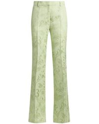 Etro - Jacquard Bootcut Trousers With Floral Motif - Lyst