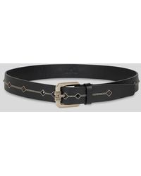 Etro - Leather Belt With Embroidery - Lyst