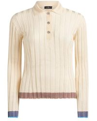 Etro - Polo Côtelé Avec Boutons Pegaso, Femme, Taille - Lyst
