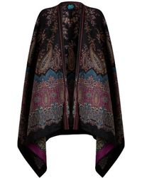 Etro - Wool- And Silk-Blend Jacquard Cape - Lyst