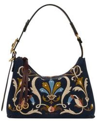 Etro - Small Embroidered Canvas Rosette Bag - Lyst