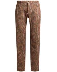 Etro - Straight-Leg Cotton Denim Jeans With Arnica Motif - Lyst