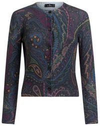 Etro - Cardigan Paisley En Laine Et Cachemire, Femme, Taille - Lyst