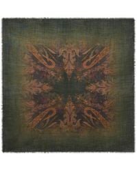 Etro - Wool And Silk Scarf With Faded Floral Paisley Motif - Lyst