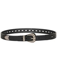 Etro - Leather Belt With Openwork - Lyst