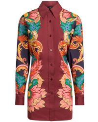 Etro - Camicia Con Stampa Floreale Foulard E Nodo Sul R, Donna, Taglia - Lyst