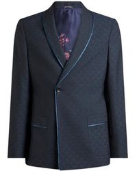 Etro - Single-Breasted Wool Jacquard Jacket With Shawl Collar And Micro Palm Motif - Lyst