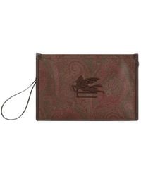 Etro - Large Arnica Pouch With Pegaso - Lyst