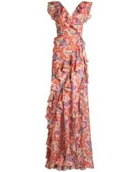 ワンピース Etro Devore Stretch Jersey Dress With Cut-Out Etro Dévoré Stretch Jersey Dress With Cut-Out in Orange | Lyst