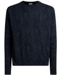 Etro - Cotton-Blend Sweater With Floral Arnica Motif - Lyst