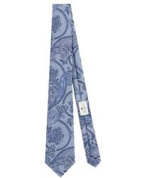 Etro - Micro-Striped Tie With Paisley Detailing - Lyst