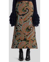 Etro - Gonna Midi Con Paisley Jacquard, Donna, Taglia - Lyst