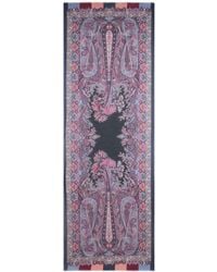 Etro - Chevron Modal And Cashmere Scarf With Floral Paisley Motif - Lyst