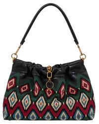 Etro - Medium Leather Vela Blossom Bag With Diamond Embroidery - Lyst