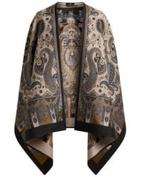 Etro - Wool-Blend Jacquard Cape With Paisley Motif - Lyst