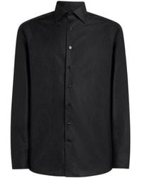 Etro - Cotton Jacquard Shirt With Arnica Motif - Lyst
