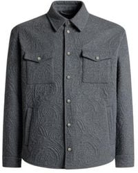 Etro - Cotton-Blend Overshirt With Quilt-Effect Paisley Embroidery - Lyst