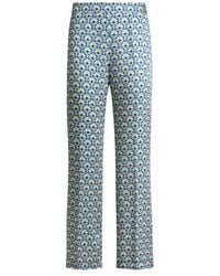 Etro - Bootcut Trousers With Micro Palm Motif - Lyst