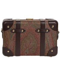 Etro - X Globe-Trotter Micro Rigid Arnica And Leather Crossbody Bag - Lyst
