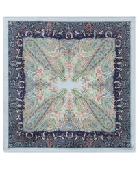 Etro - Silk Pocket Square With Macro Paisleys - Lyst