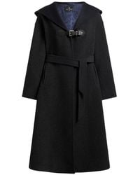 Etro - Wool-Blend Coat With Hood And Belt - Lyst