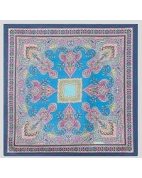 Etro - Silk Pocket Square With Floral Paisley Motif - Lyst