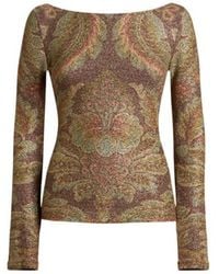 Etro - Jersey Sweater With Floral Motif - Lyst