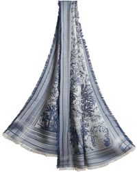 Etro - Gemusterter Schal Aus Seide Und Wolle, Herren - Lyst