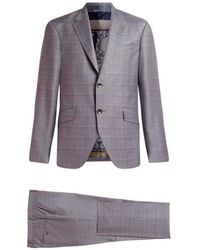 Etro - Single-Breasted Wool Suit With Check Motif - Lyst