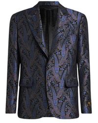 Etro - Chenille Jacquard Single-Breasted Jacket With Metallic Paisley Motif - Lyst