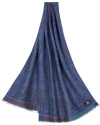 Etro - Wool And Silk Jacquard Scarf - Lyst