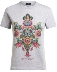 Etro - T-Shirt Aus Baumwolle Mit Platziertem Print, Damen, Größe - Lyst