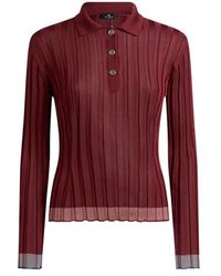 Etro - Polo Côtelé Avec Boutons Pegaso, Femme, Taille - Lyst